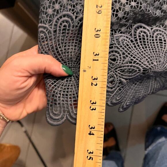 Self-Portrait Dark Blue Natalia Tiered Lace Dress - Picture 9 of 9